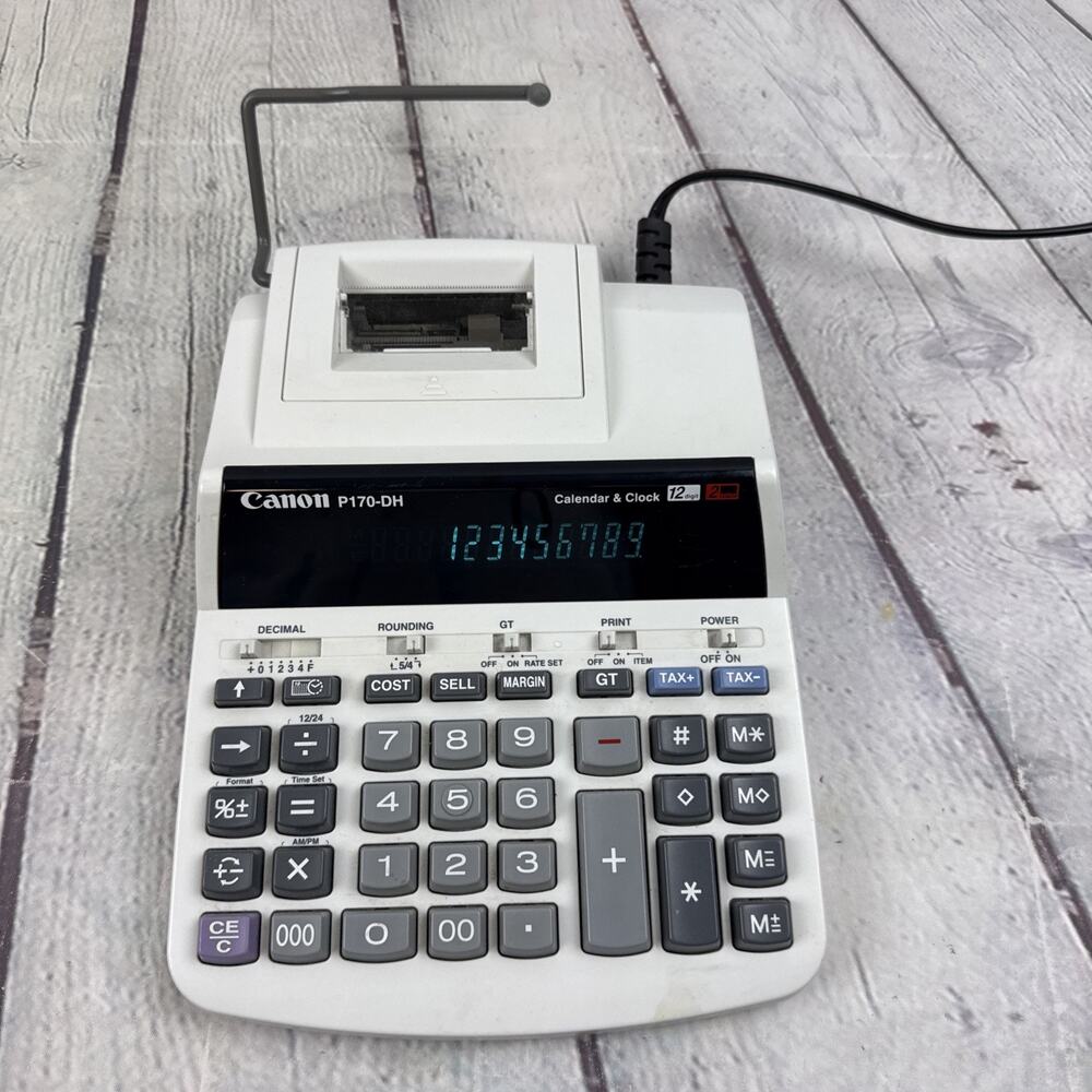 Canon P170-DH Working 12 Digit 10 Key Adding Business Machine Calculator Printer
